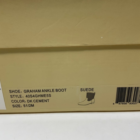 Michael Kors Graham Suede Leather Perforated Cut Out Ankle Boot Dark Cement 5.5 - Picture 7 of 7